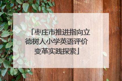 枣庄市推进指向立德树人小学英语评价变革实践探索