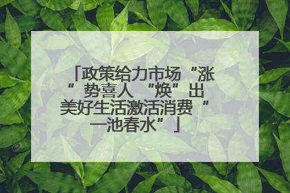 政策给力市场“涨”势喜人 “焕”出美好生活激活消费“一池春水”