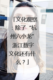 文化观察：除了“杭州六小龙” 浙江数字文化还有什么？