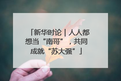 新华时论｜人人都想当“南哥”，共同成就“苏大强”