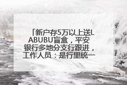 新户存5万以上送LABUBU盲盒，平安银行多地分支行跟进，工作人员：是行里统一的，进货渠道不清楚