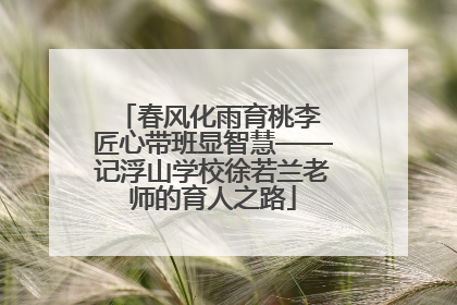 春风化雨育桃李 匠心带班显智慧——记浮山学校徐若兰老师的育人之路