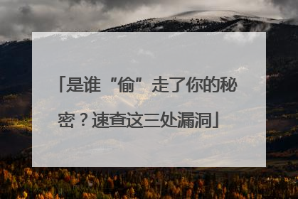 是谁“偷”走了你的秘密？速查这三处漏洞