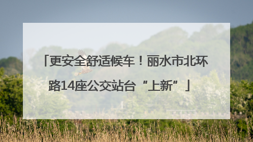 更安全舒适候车！丽水市北环路14座公交站台“上新”