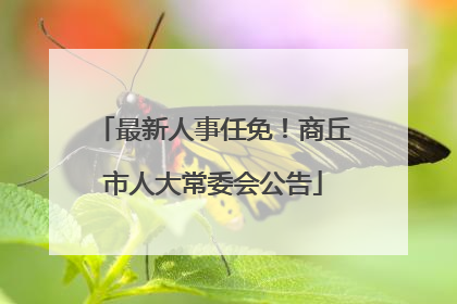最新人事任免！商丘市人大常委会公告