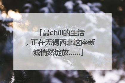 最chill的生活，正在无锡西北这座新城悄然绽放……
