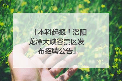 本科起报！洛阳龙潭大峡谷景区发布招聘公告