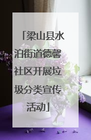 梁山县水泊街道德馨社区开展垃圾分类宣传活动