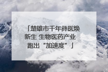 楚雄市千年彝医焕新生 生物医药产业跑出“加速度”