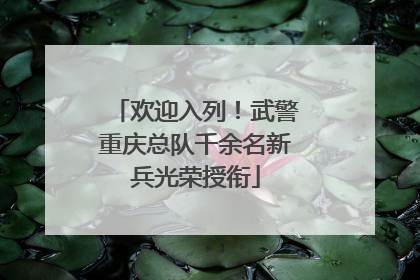 欢迎入列！武警重庆总队千余名新兵光荣授衔