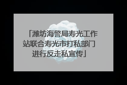 潍坊海警局寿光工作站联合寿光市打私部门进行反走私宣传