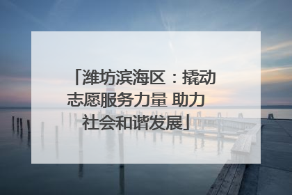 潍坊滨海区：撬动志愿服务力量 助力社会和谐发展
