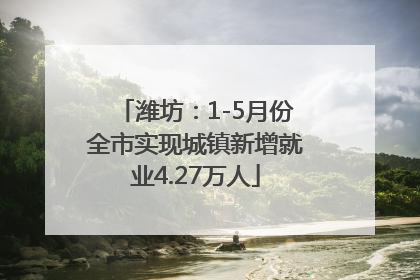 潍坊：1-5月份全市实现城镇新增就业4.27万人