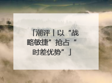 潮评丨以“战略敏捷”抢占“时差优势”