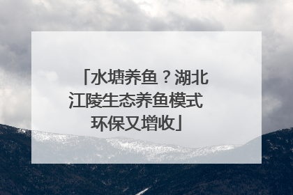 水塘养鱼？湖北江陵生态养鱼模式环保又增收