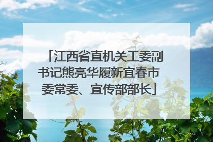 江西省直机关工委副书记熊亮华履新宜春市委常委、宣传部部长