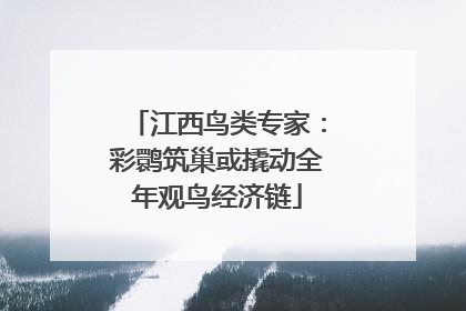 江西鸟类专家：彩鹮筑巢或撬动全年观鸟经济链