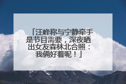 汪峰称与宁静牵手是节目需要，深夜晒出女友森林北合照：我俩好着呢！