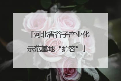 河北省谷子产业化示范基地“扩容”