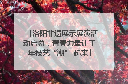 洛阳非遗展示展演活动启幕，青春力量让千年技艺“潮” 起来
