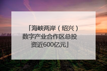海峡两岸（绍兴）数字产业合作区总投资近600亿元