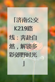 济南公交K219路线：奔赴自然，解锁多彩郊野时光
