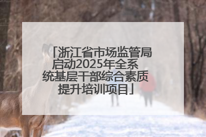 浙江省市场监管局启动2025年全系统基层干部综合素质提升培训项目