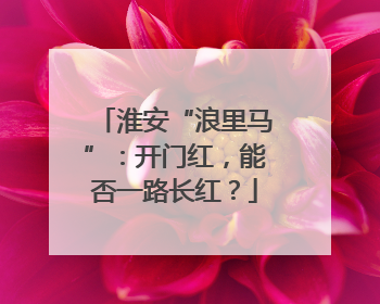 淮安“浪里马”：开门红，能否一路长红？