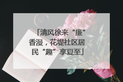 清风徐来“廉”香漫，花堤社区居民“趣”享夏至