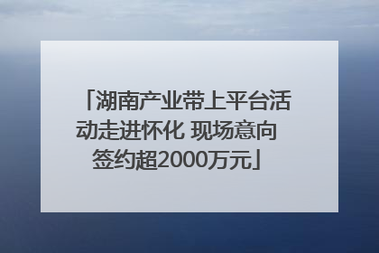湖南产业带上平台活动走进怀化 现场意向签约超2000万元