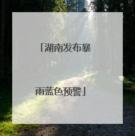 湖南发布暴雨蓝色预警