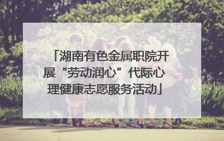 湖南有色金属职院开展“劳动润心”代际心理健康志愿服务活动