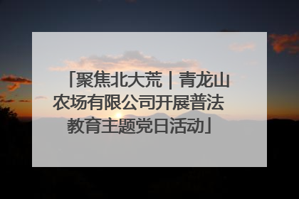 聚焦北大荒｜青龙山农场有限公司开展普法教育主题党日活动