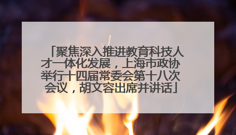 聚焦深入推进教育科技人才一体化发展，上海市政协举行十四届常委会第十八次会议，胡文容出席并讲话