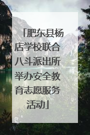 肥东县杨店学校联合八斗派出所举办安全教育志愿服务活动