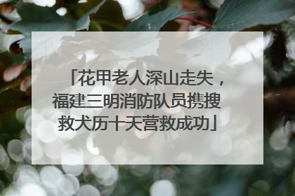 花甲老人深山走失，福建三明消防队员携搜救犬历十天营救成功
