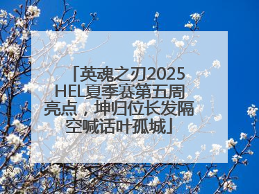 英魂之刃2025HEL夏季赛第五周亮点，坤归位长发隔空喊话叶孤城