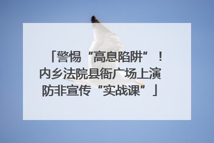 警惕“高息陷阱”！内乡法院县衙广场上演防非宣传“实战课”