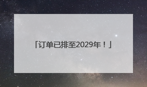 订单已排至2029年！