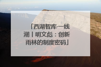 西湖智库·一线潮丨明文彪：创新雨林的制度密码