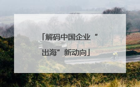 解码中国企业“出海”新动向