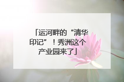 运河畔的“清华印记”！秀洲这个产业园来了