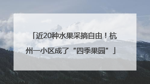 近20种水果采摘自由！杭州一小区成了“四季果园”