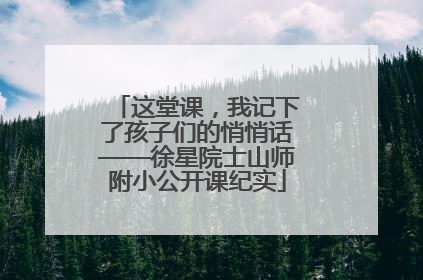 这堂课，我记下了孩子们的悄悄话——徐星院士山师附小公开课纪实
