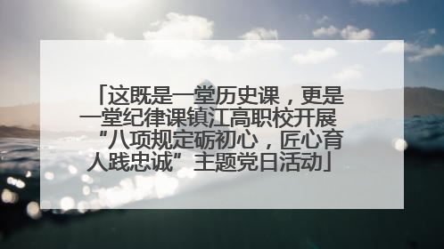 这既是一堂历史课，更是一堂纪律课镇江高职校开展“八项规定砺初心，匠心育人践忠诚”主题党日活动