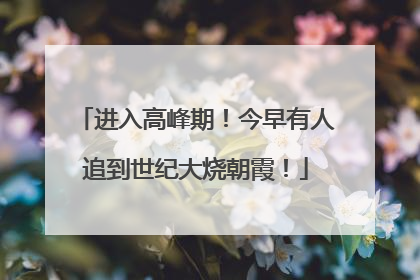 进入高峰期！今早有人追到世纪大烧朝霞！