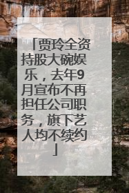 贾玲全资持股大碗娱乐，去年9月宣布不再担任公司职务，旗下艺人均不续约