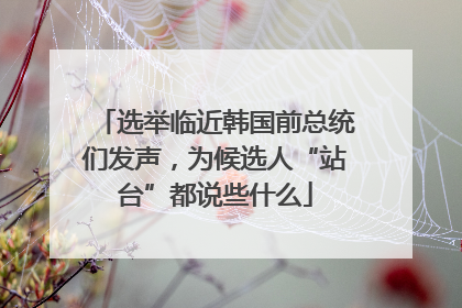 选举临近韩国前总统们发声，为候选人“站台”都说些什么