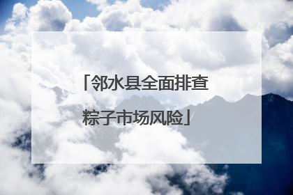 邻水县全面排查粽子市场风险