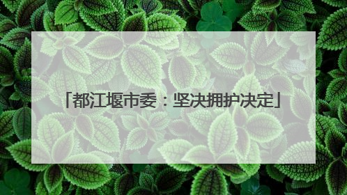 都江堰市委：坚决拥护决定